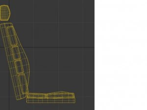 low poly car seat 3D Model