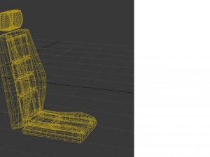 low poly car seat 3D Model