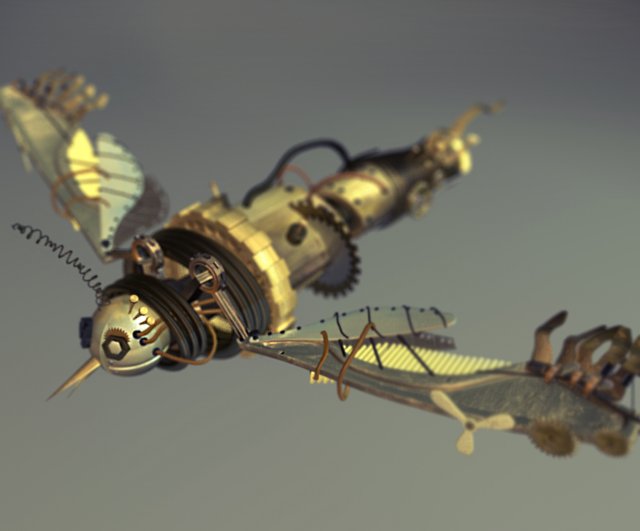 mechanical bird 3D Модель .c4d .max .obj .3ds .fbx .stl .blend 