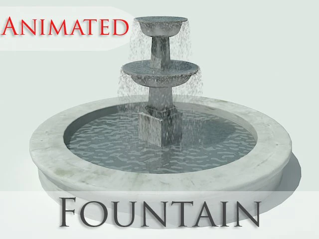 animated fountain 3D Model .c4d .max .obj .3ds .fbx .stl .blend 