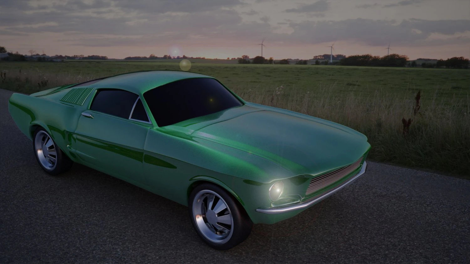mustang gt 1968 3D Model .c4d .max .obj .3ds .fbx .stl .blend 