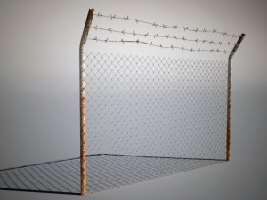 fence with barbed wire 3D Модель