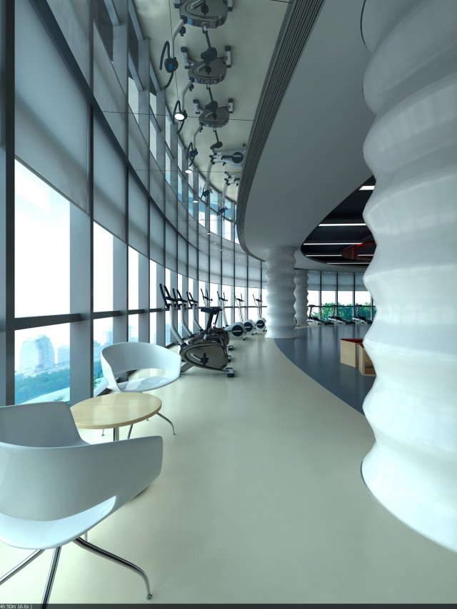 gym space 02 3D Model .c4d .max .obj .3ds .fbx .stl .blend 