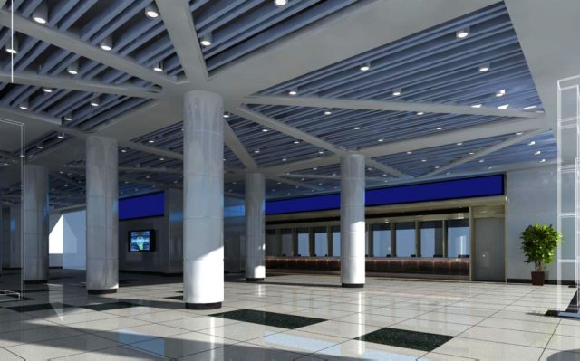lobby space 130 3D Модель .c4d .max .obj .3ds .fbx .stl .blend 