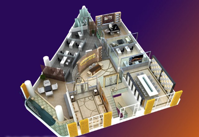office space 54 Modello 3D .c4d .max .obj .3ds .fbx .stl .blend 