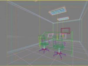 operating room  control room 001 3D Model