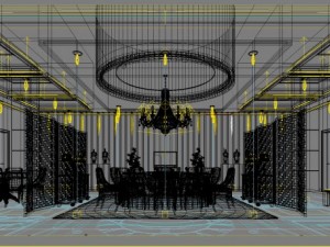 restaurant space 001 Modèle 3D