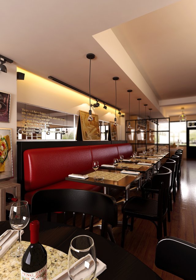 restaurant space 019 3D Модель .c4d .max .obj .3ds .fbx .stl .blend 