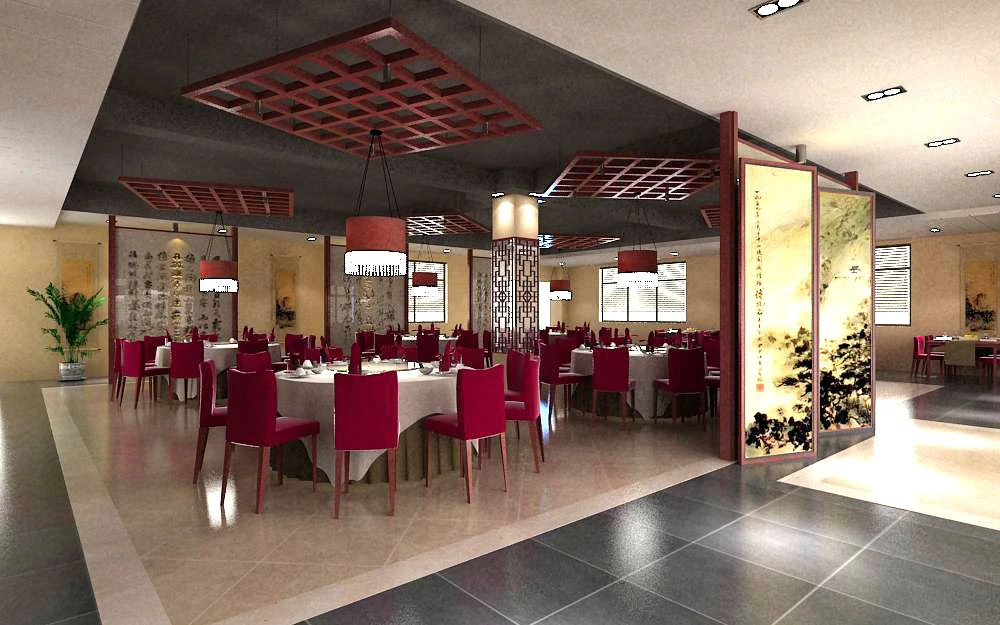 restaurant space 025 3D Model .c4d .max .obj .3ds .fbx .stl .blend 