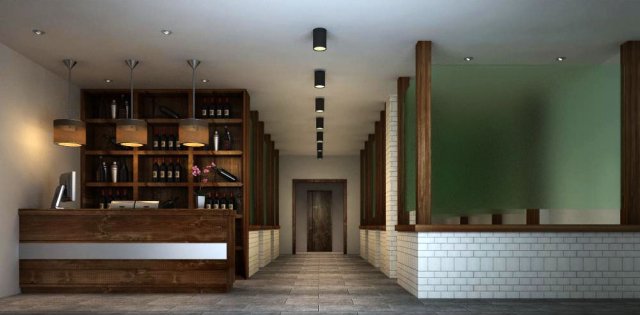 restaurant space 028 3D Model .c4d .max .obj .3ds .fbx .stl .blend 