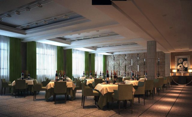 restaurant space 036 3D 모델 .c4d .max .obj .3ds .fbx .stl .blend 