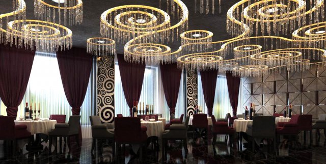 restaurant space 039 3D 모델 .c4d .max .obj .3ds .fbx .stl .blend 