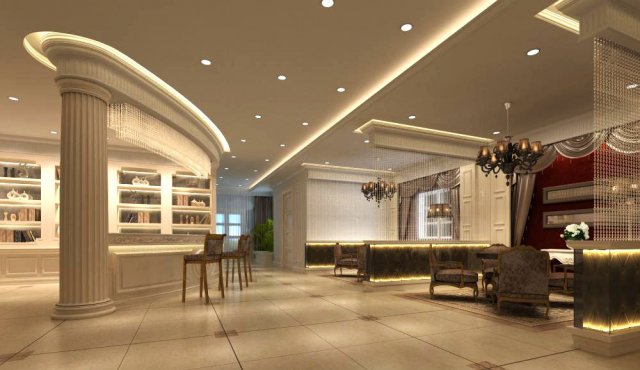 restaurant space 050 3D 模型 .c4d .max .obj .3ds .fbx .stl .blend 