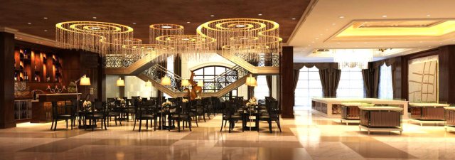 restaurant space 047 3D 모델 .c4d .max .obj .3ds .fbx .stl .blend 