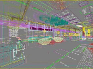 espacio de restaurante 055 Modelo 3D