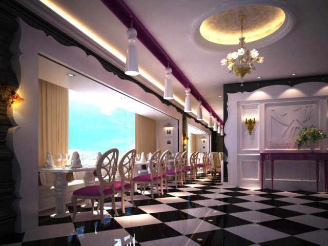 restaurant space 059 Model 3D .c4d .max .obj .3ds .fbx .stl .blend 