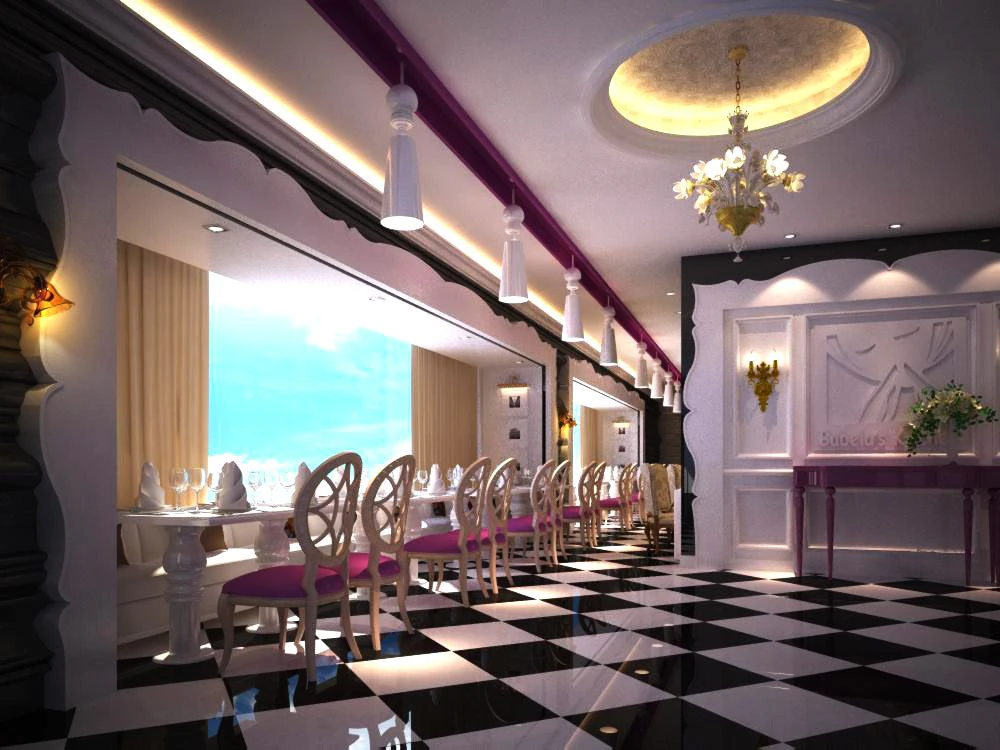 restaurant space 059 3D Model .c4d .max .obj .3ds .fbx .stl .blend