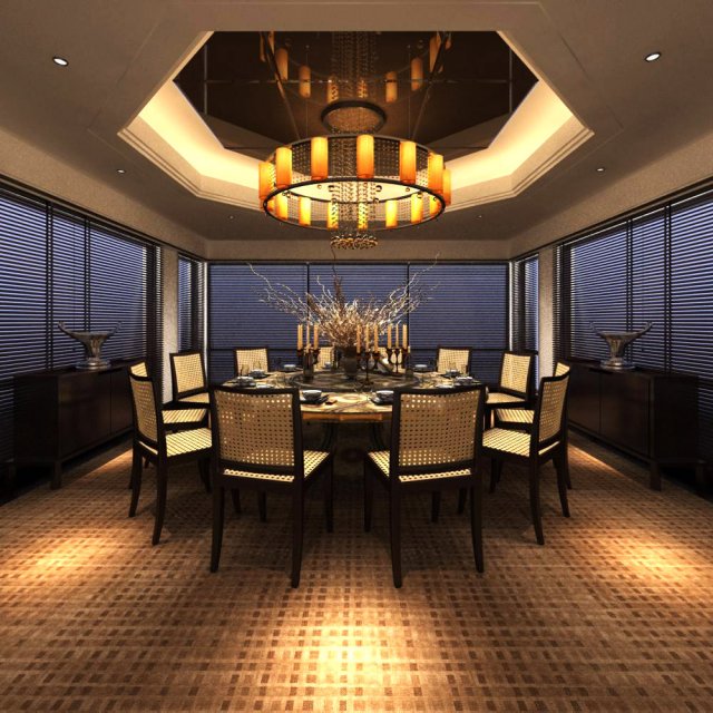 restaurant space 063 3D 模型 .c4d .max .obj .3ds .fbx .stl .blend 