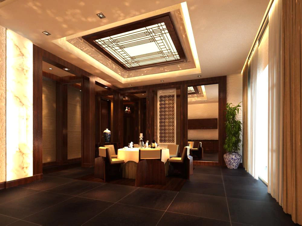 restaurant space 065 3D Model .c4d .max .obj .3ds .fbx .stl .blend