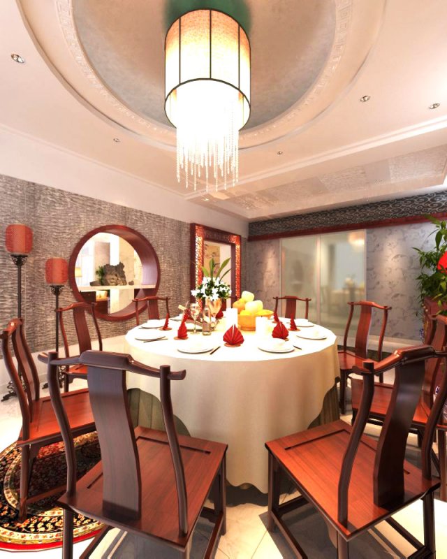 restaurant space 068 3D Model .c4d .max .obj .3ds .fbx .stl .blend 