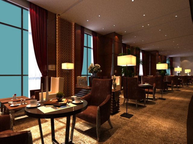 restaurant space 071 Modelo 3D .c4d .max .obj .3ds .fbx .stl .blend 