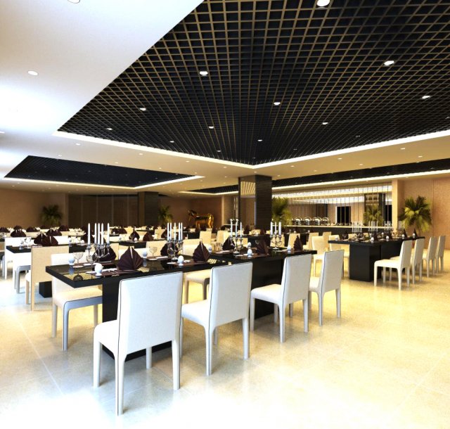 restaurant space 074 Modelo 3D .c4d .max .obj .3ds .fbx .stl .blend