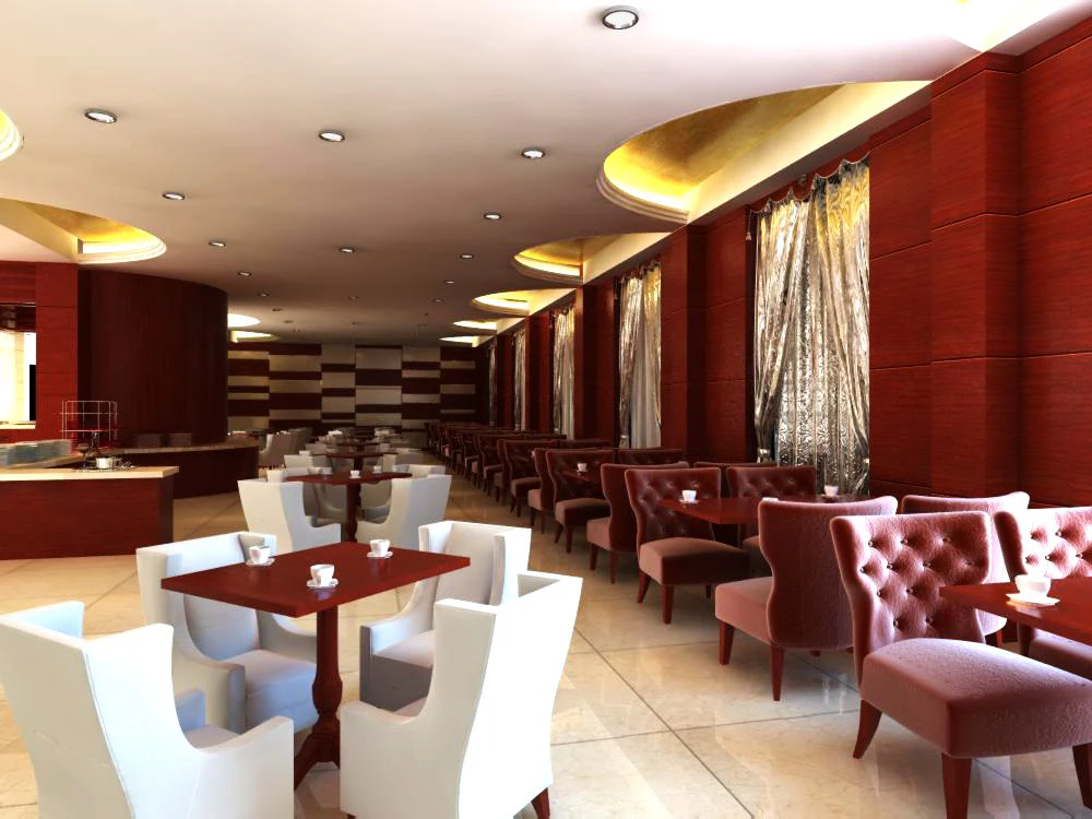 restaurant space 077 3D Model .c4d .max .obj .3ds .fbx .stl .blend 