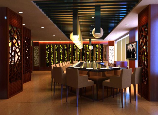restaurant space 085 Modèle 3D .c4d .max .obj .3ds .fbx .stl .blend 