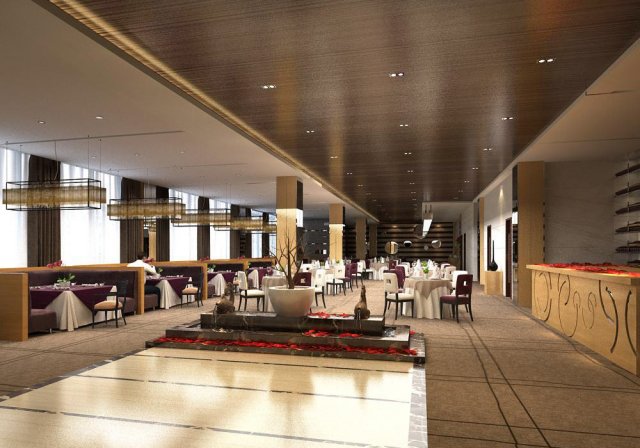 restaurant space 092 3D Model .c4d .max .obj .3ds .fbx .stl .blend 