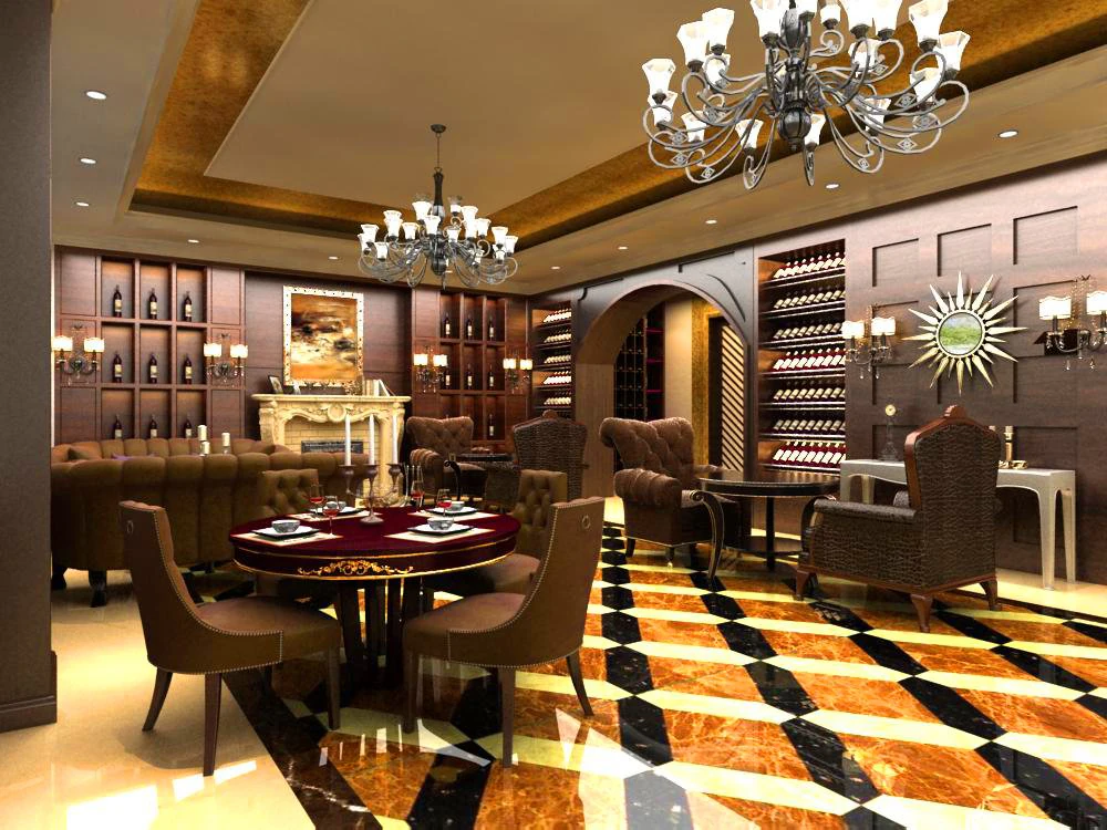restaurant space 097 3D Model .c4d .max .obj .3ds .fbx .stl .blend