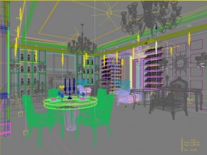 restaurant space 097 Model 3D
