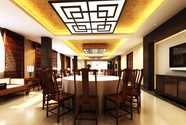 restaurant space 114 3D 모델 .c4d .max .obj .3ds .fbx .stl .blend 