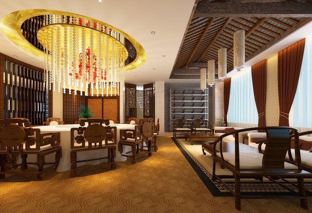 restaurant space 110 3D-Modell .c4d .max .obj .3ds .fbx .stl .blend 