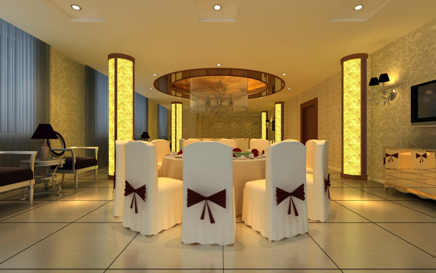 restaurant space 153 3D Model .c4d .max .obj .3ds .fbx .stl .blend 