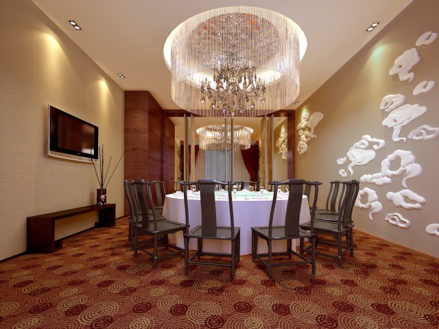 restaurant space 150 3D Model .c4d .max .obj .3ds .fbx .stl .blend 