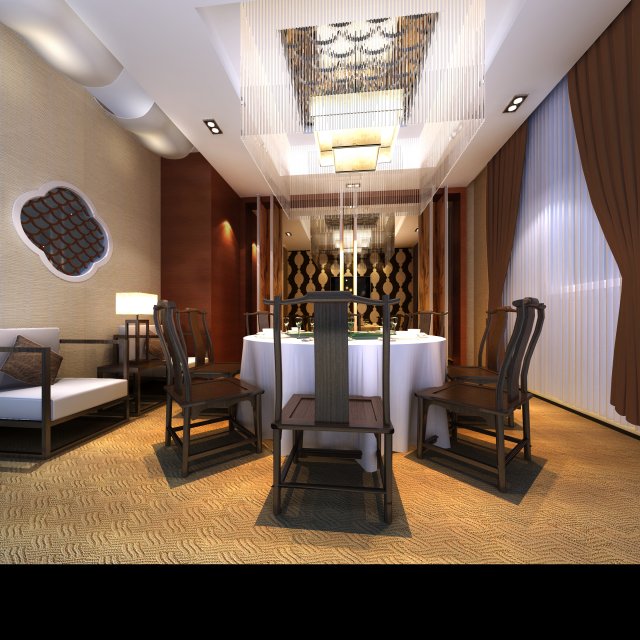 restaurant space 152 3D 모델 .c4d .max .obj .3ds .fbx .stl .blend 