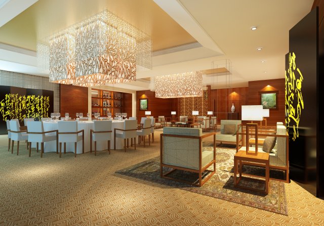 restaurant space 137 3D Model .c4d .max .obj .3ds .fbx .stl .blend 