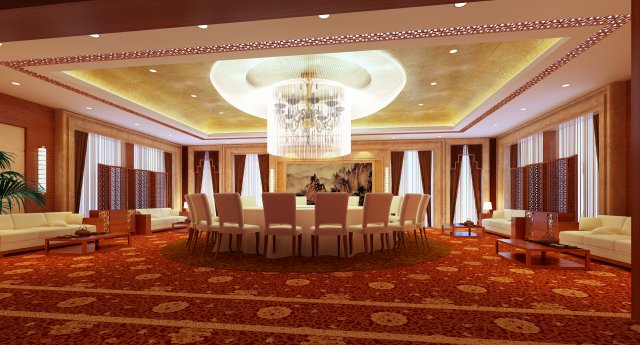 restaurant space 130 3D Модель .c4d .max .obj .3ds .fbx .stl .blend 