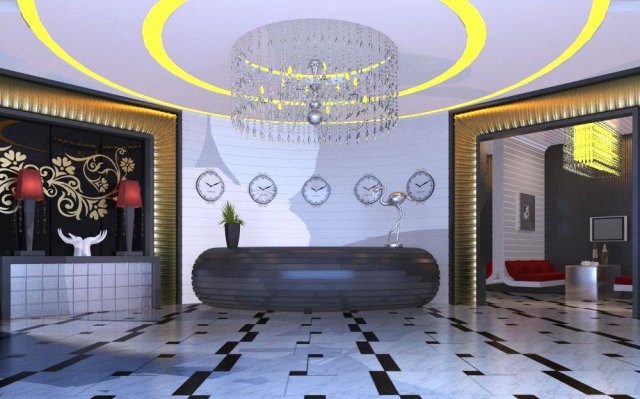 lobby space 059 Model 3D .c4d .max .obj .3ds .fbx .stl .blend 