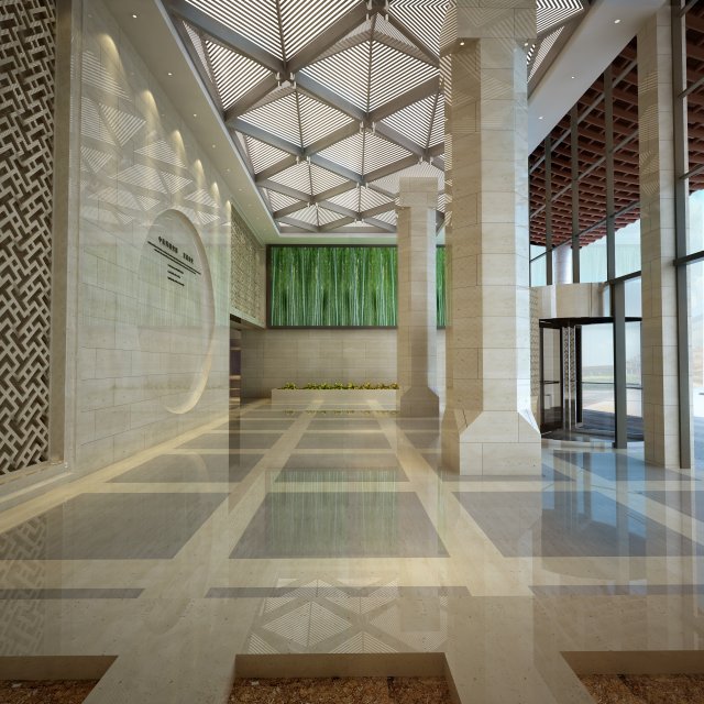 lobby space 016 3D Модель .c4d .max .obj .3ds .fbx .stl .blend 