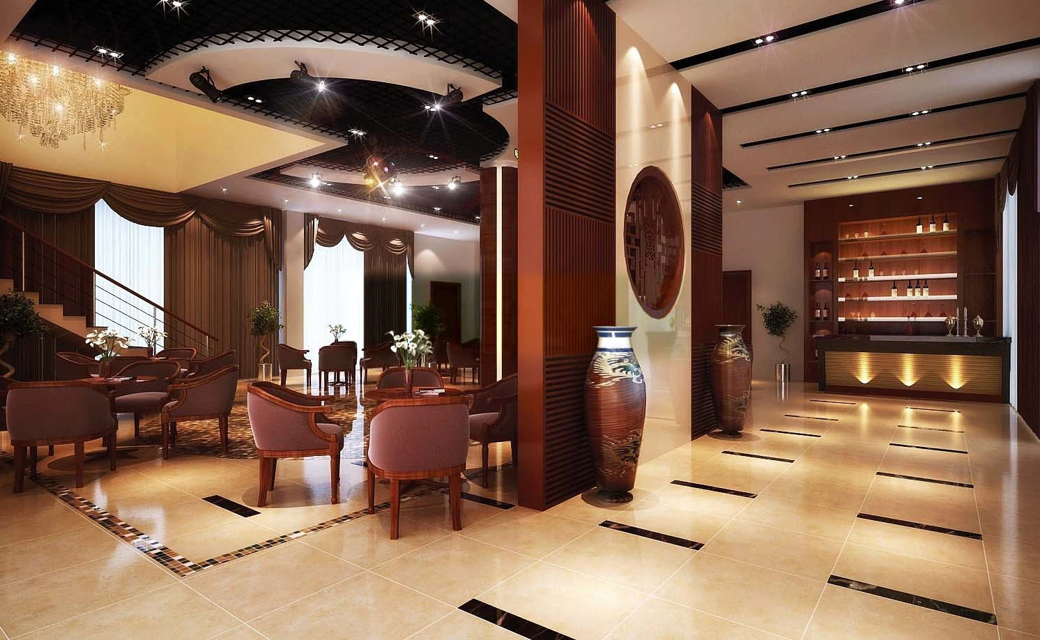 lobby space 002 3D Model .c4d .max .obj .3ds .fbx .stl .blend 