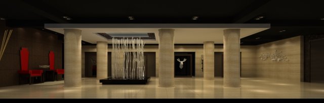 lobby space 015 Model 3D .c4d .max .obj .3ds .fbx .stl .blend 