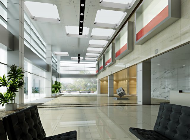 lobby space 018 Model 3D .c4d .max .obj .3ds .fbx .stl .blend 