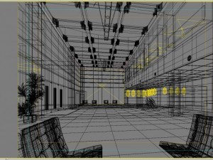 lobby space 018 Model 3D