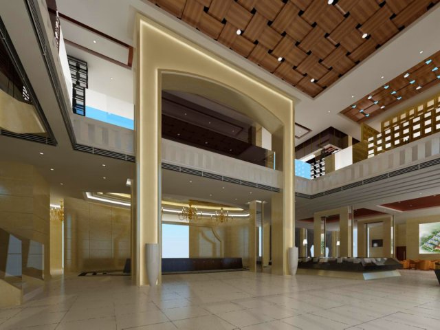 lobby space 027 3D Model .c4d .max .obj .3ds .fbx .stl .blend 