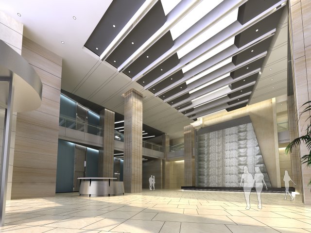 lobby space 037 Model 3D .c4d .max .obj .3ds .fbx .stl .blend 
