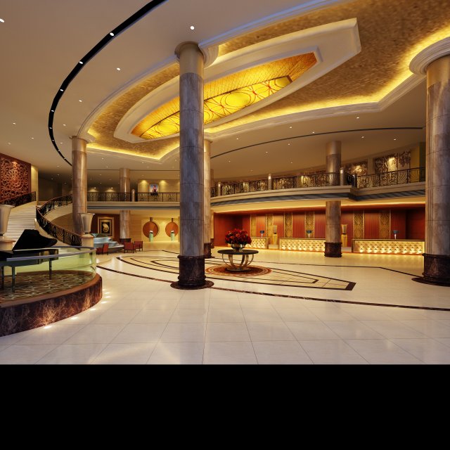 lobby space 040 3D Model .c4d .max .obj .3ds .fbx .stl .blend 