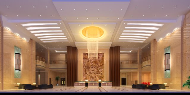 lobby space 043 Model 3D .c4d .max .obj .3ds .fbx .stl .blend 