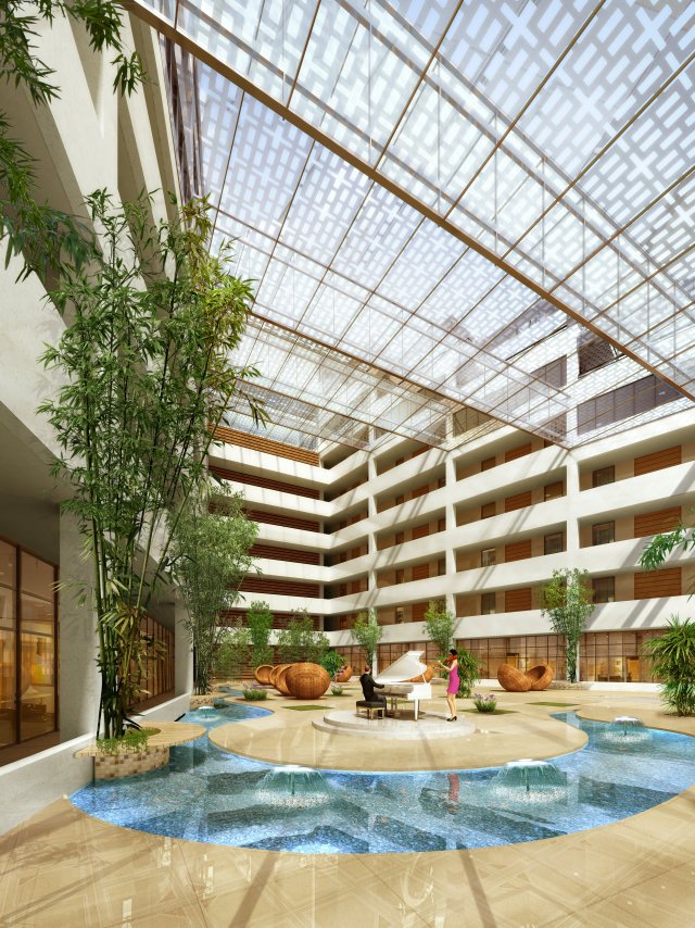 lobby space 054 Model 3D .c4d .max .obj .3ds .fbx .stl .blend 