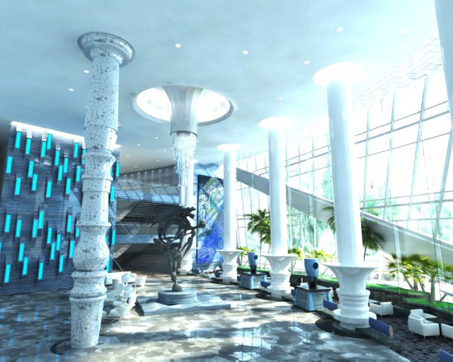 lobby space 085 3D Model .c4d .max .obj .3ds .fbx .stl .blend 